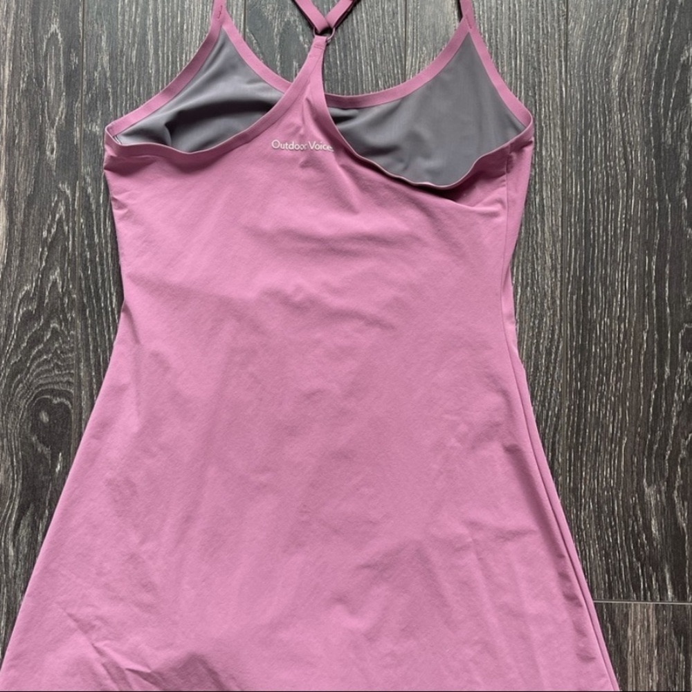 Outdoor Voices Pink Layered Shelf-Bra Dress